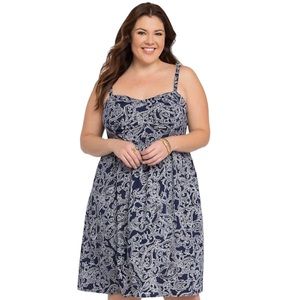 NWT Torrid Navy Challis Paisley Print Dress Size 3